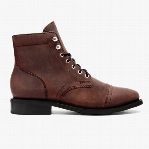 Thursday Boots Captain Schnürstiefel Damen Braun | IHX5095HL