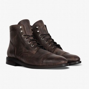 Thursday Boots Captain Schnürstiefel Herren Kaffee | EEN2218CU