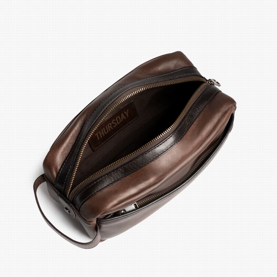 Thursday Boots Dopp Kit Kulturbeutel Herren Schokolade | YOM5330VR