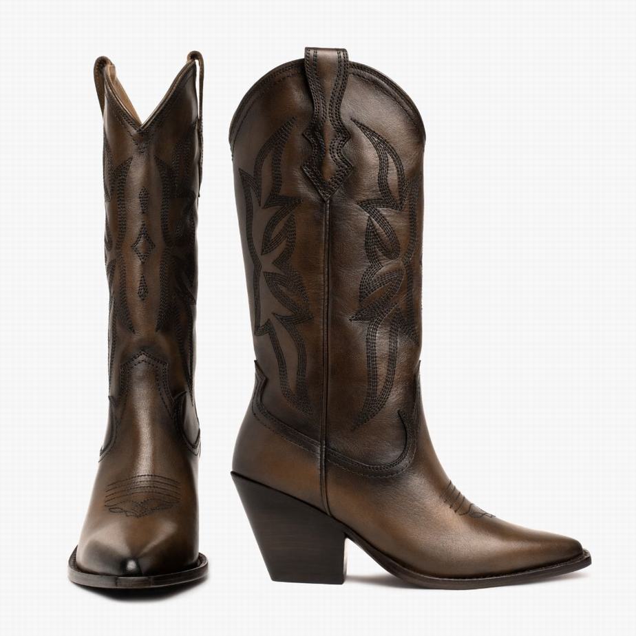 Thursday Boots Rodeo Westernstiefel Damen Schokolade | QBS9130FA