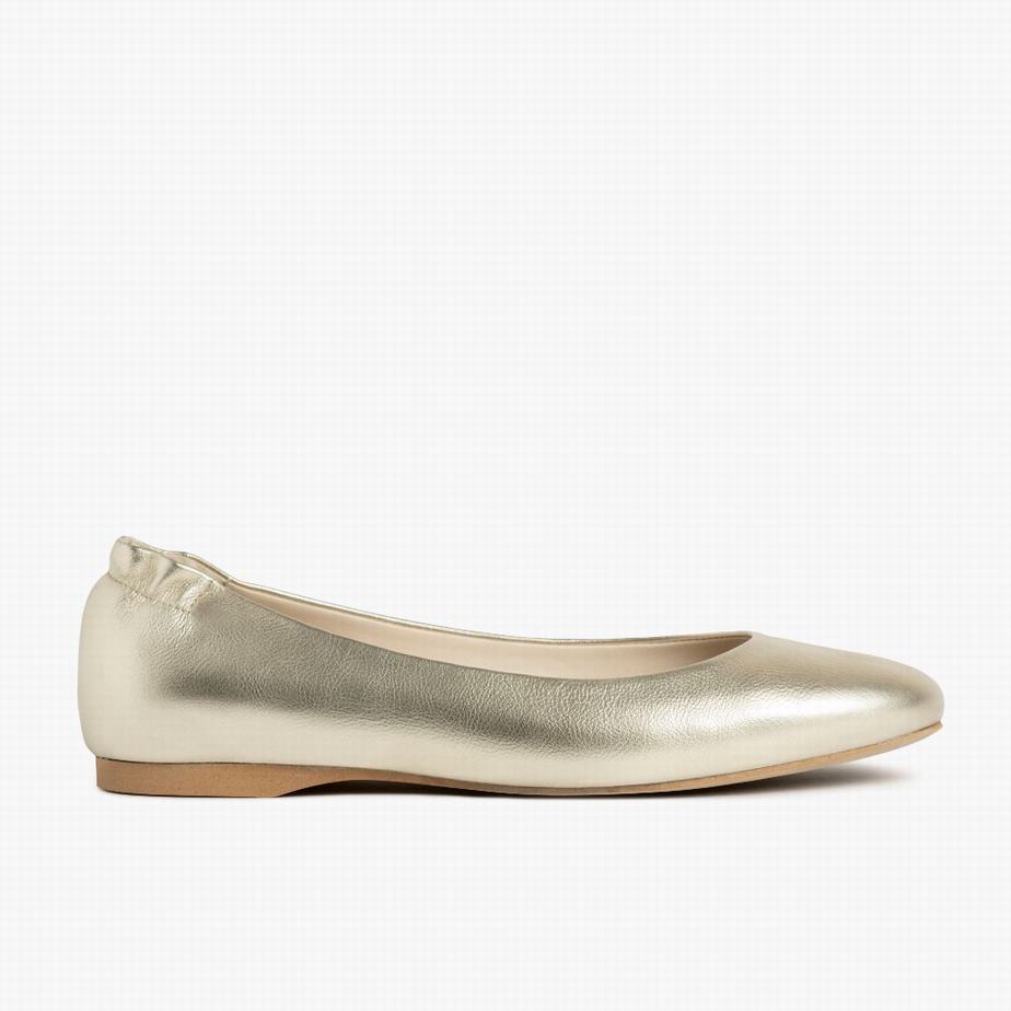 Thursday Boots Scrunch Ballerinas Damen Gold | TBT7485NR