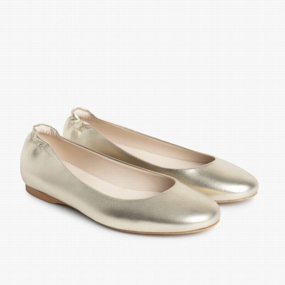 Thursday Boots Scrunch Ballerinas Damen Gold | TBT7485NR