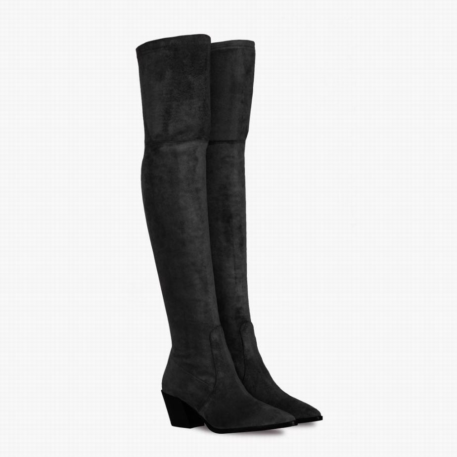 Thursday Boots Tempest Overknee Stiefel Damen Schwarz | RGQ438UR