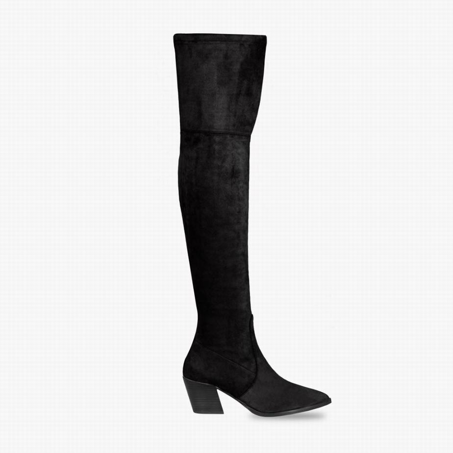 Thursday Boots Tempest Overknee Stiefel Damen Schwarz | RGQ438UR