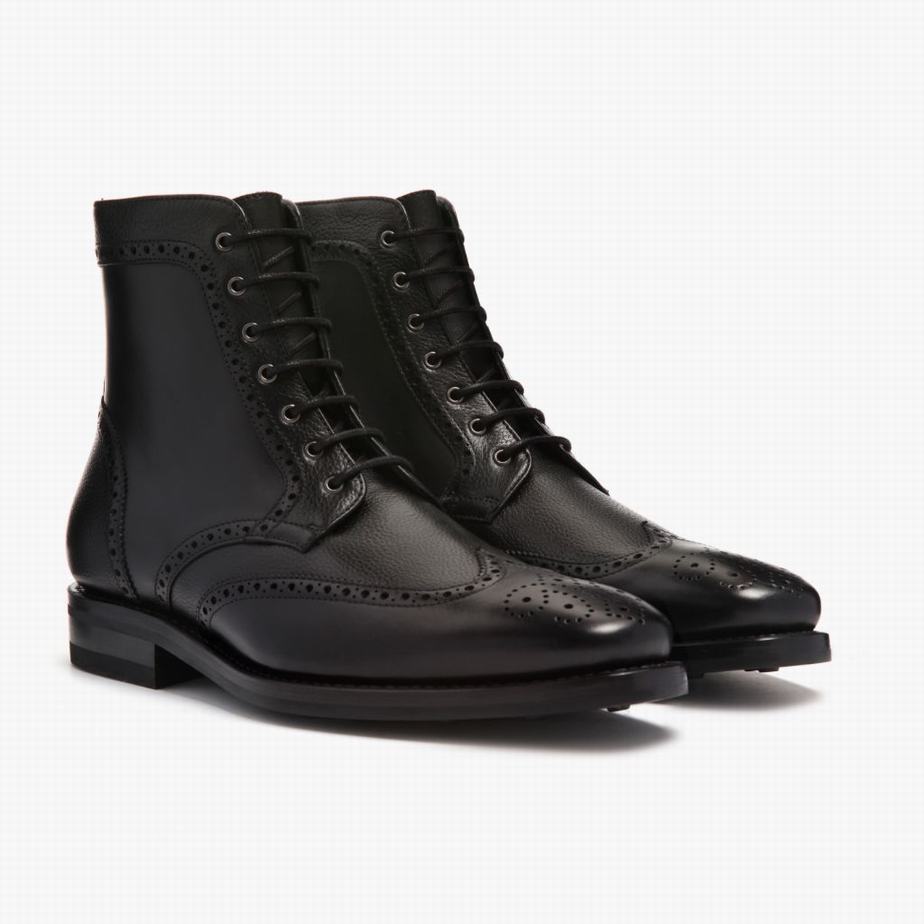 Thursday Boots Wingtip Schnürstiefel Herren Schwarz | FBW3436BP